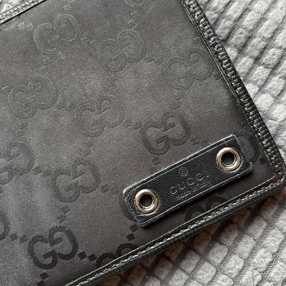 Vintage Gucci authentic Guccissima GG logo nylon leather bifold wallet - Picture 1 of 13